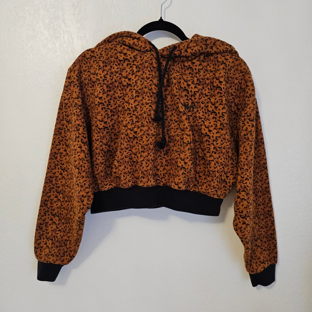 Levi's Women's Juniors Cheetah Animal Print Cropped Hoodie Medium